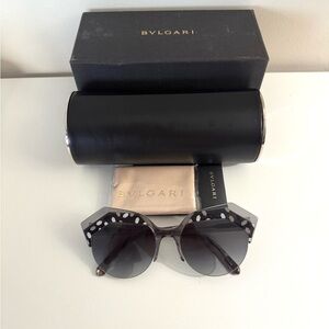 Bulgari Black and White Sunglasses